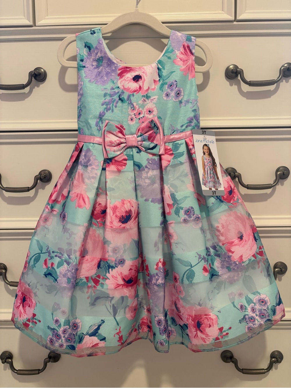 NWT Jona Michelle Toddler Girl Sleeveless Floral Party Dress Size 3T